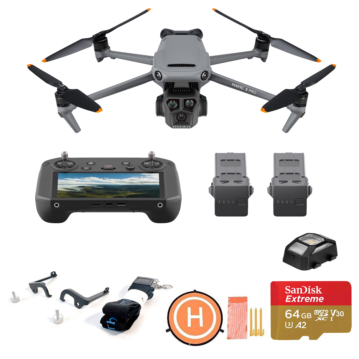 

DJI Mavic 3 Pro Drone Fly More Combo w/RC Pro, w/Claw Mounting, 64GB SD Card