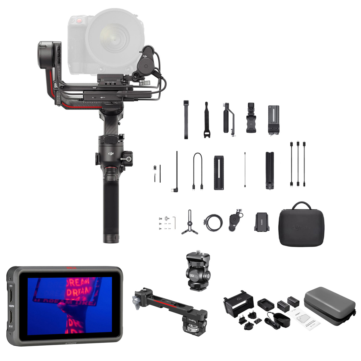 

DJI RS 3 Pro Combo Gimbal Stabilizer with Atomos Ninja V+ 5" Monitor Kit