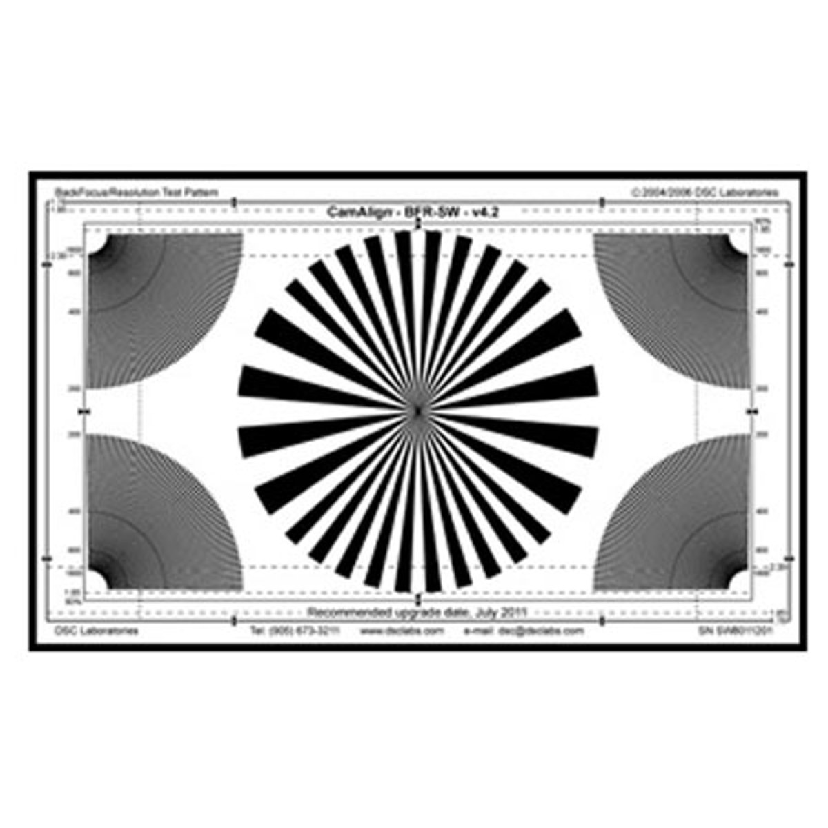 

DSC Labs Backfocus Standard Focus Pattern Chart with Resolution, 21.3x13"