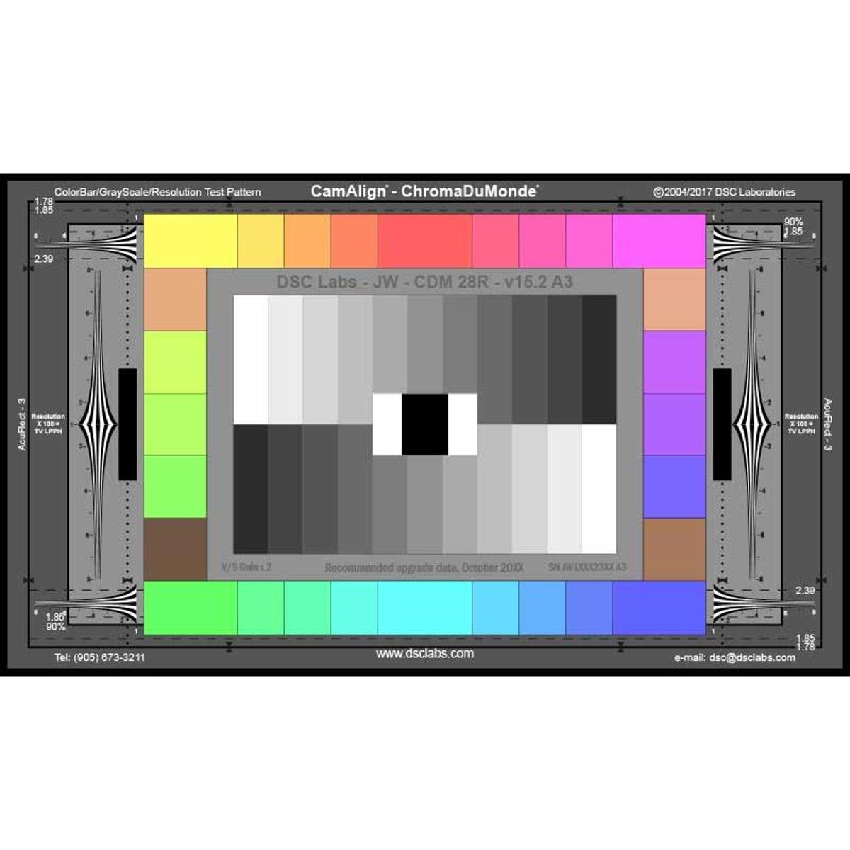 

DSC Labs ChromaDuMonde 28-R Super Maxi CamAlign Chip Chart with Resolution