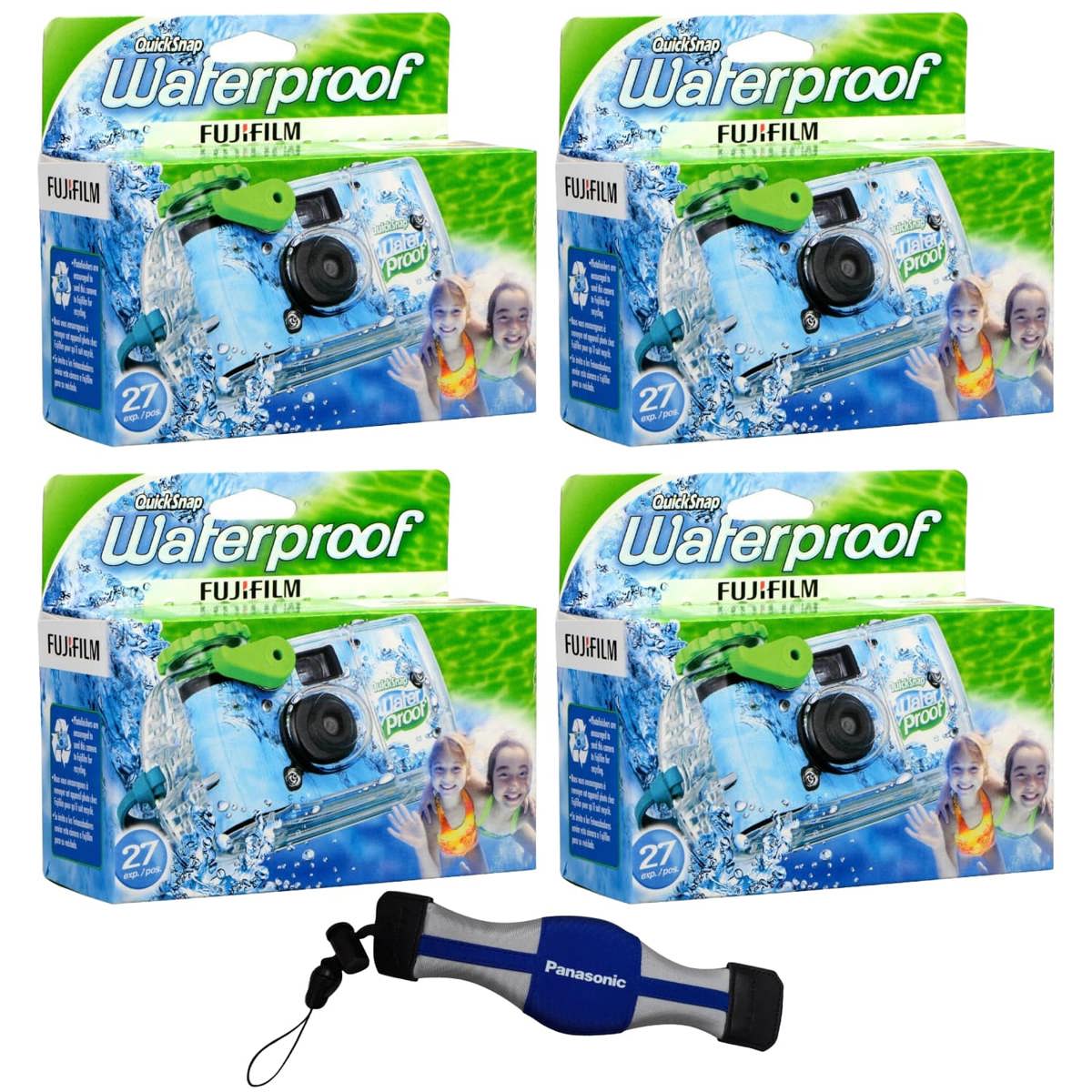 

Fujifilm QuickSnap 800 Waterproof 35mm Disposable Camera 4-PACK + Floating Strap