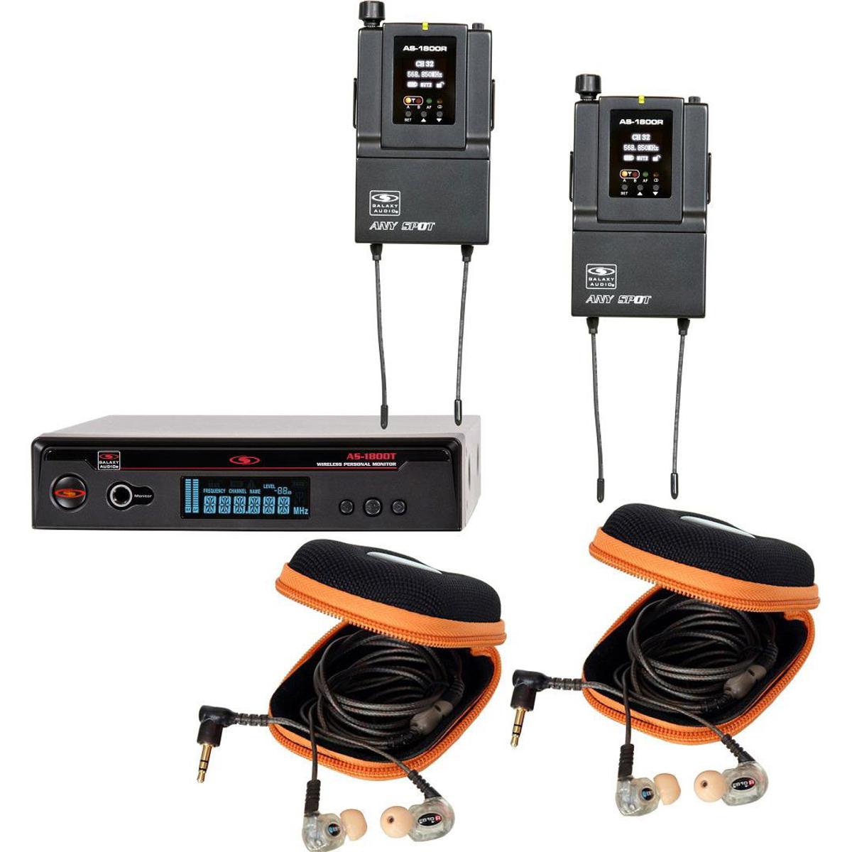 

Galaxy Audio AS-1810-2B3 In-Ear Twin Pack Monitor System, EB10, B3: 554-570MHz