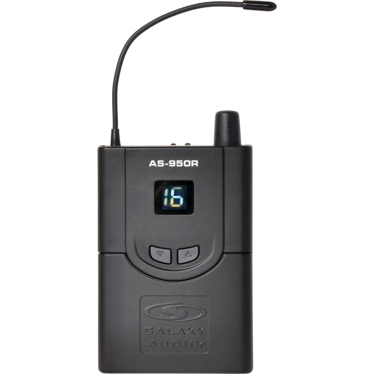 Galaxy Audio AS-950R Bodypack Receiver for Wireless Personal Monitor, 518-542MHz -  AS-950RN