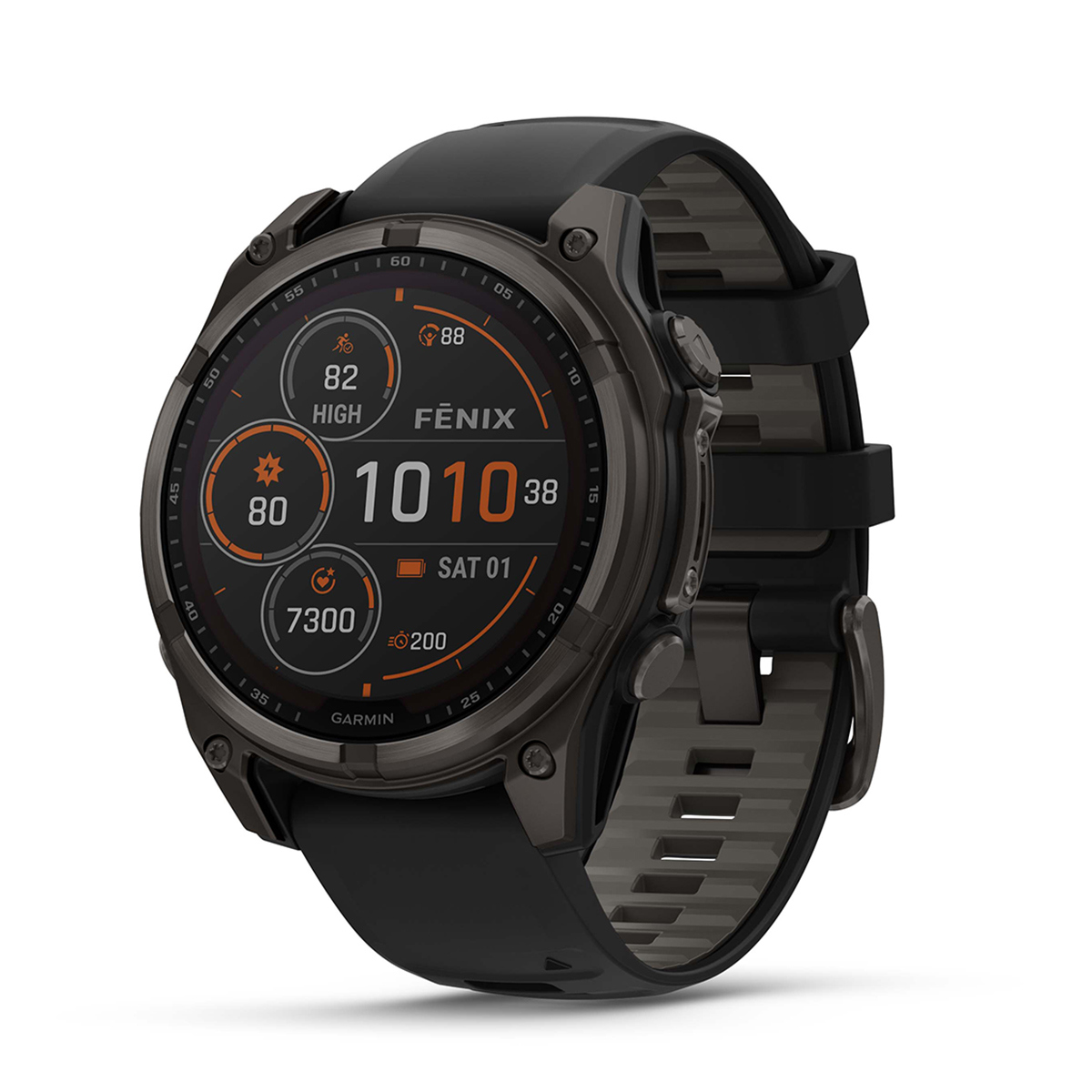 

Garmin fenix 8 Solar Sapphire 47mm GPS Smartwatch, Gray DLC TT w/Black/Gray Band