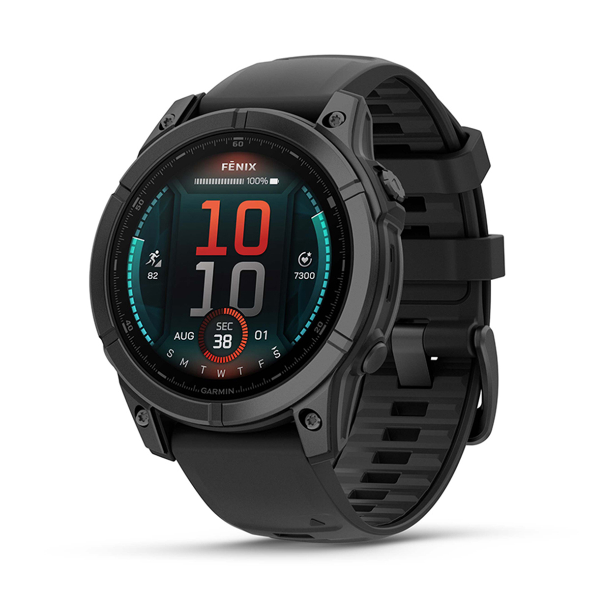 

Garmin fenix E 47mm AMOLED GPS Smartwatch, Slate Gray Steel, Black Silicone Band