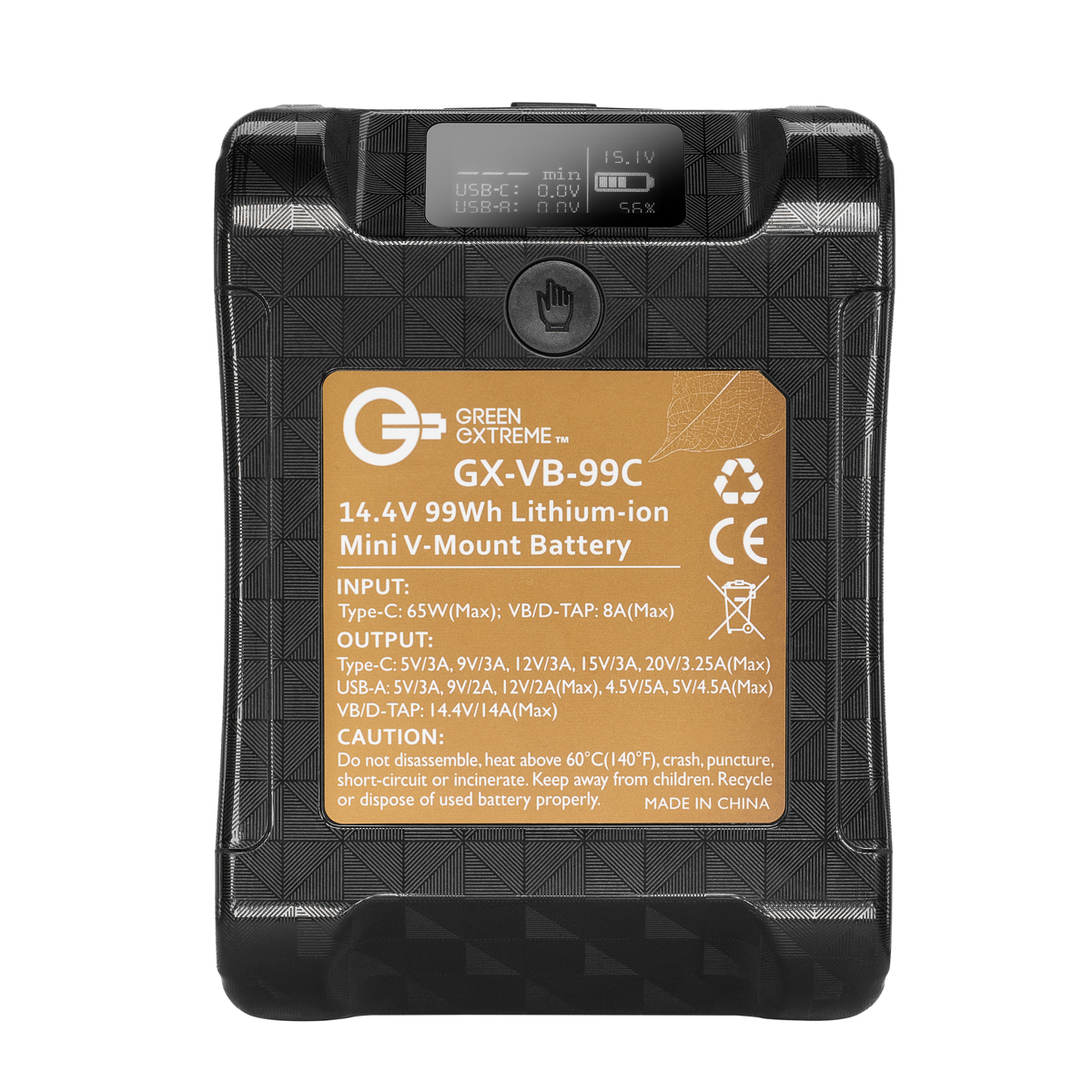 

Green Extreme 99Wh 14.8V 6.7Ah Lithium-Ion Mini V-Mount Battery with USB-C Port