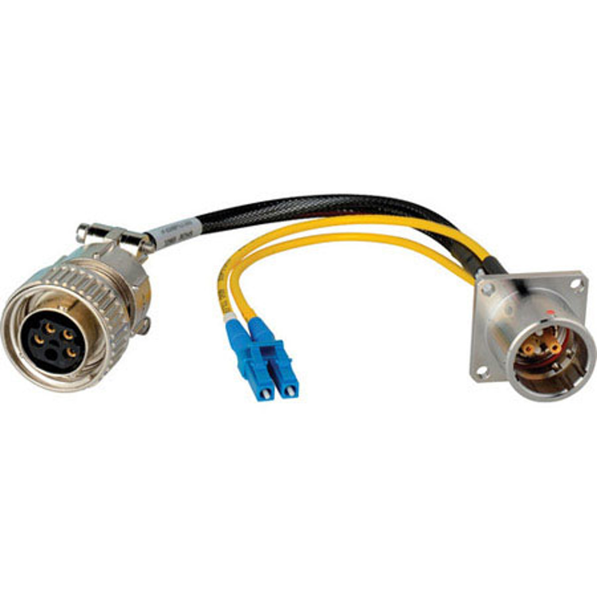 

Camplex Hybrid Fiber Systems 12" Lemo EDW to Duplex LC Fiber & 5-Pin AMP Breakout Cable