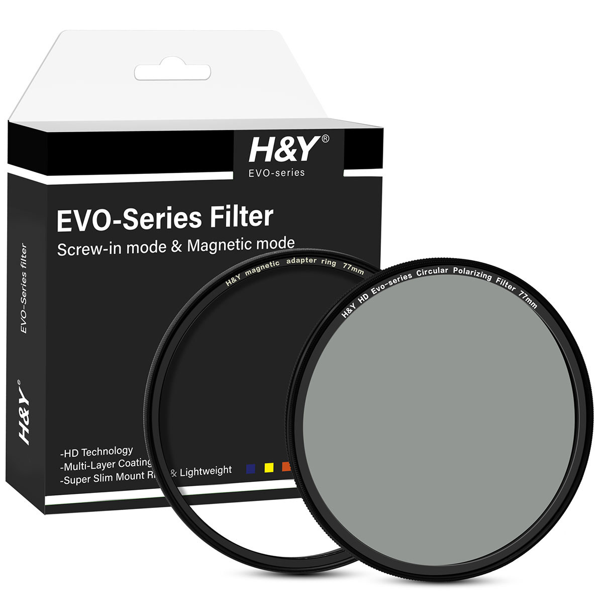 

H&Y HD EVO-Series Magnetic Circular Polarizing Filter with Adapter Ring 77mm