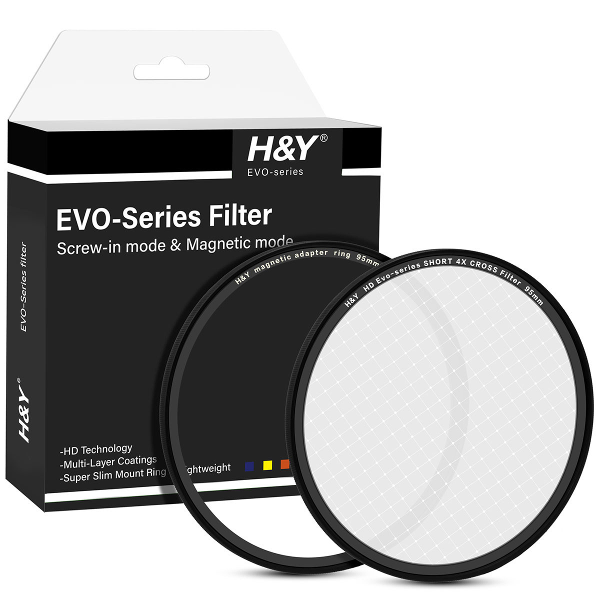 

H&Y HD EVO-Series Magnetic Short 4X Cross Screen Star Filter 95mm