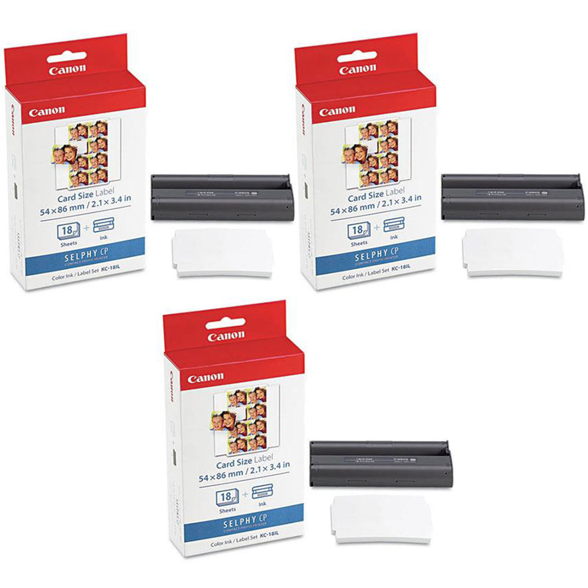 

Canon 3 Pack KC-18IL Color Ink Cartridge and Mini Label Set