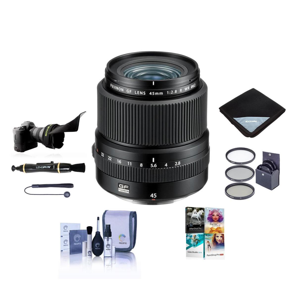 

Fujifilm GF 45mm f/2.8 R WR Lens with Free PC Software & Accessories Kit