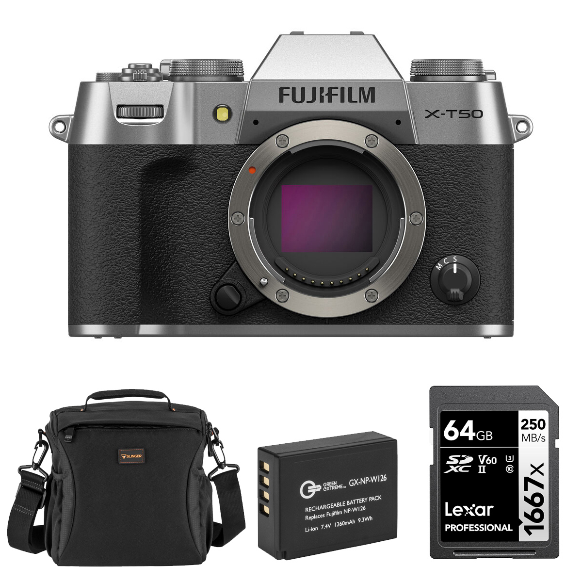 Fujifilm X-T50 Mirrorless Camera, Silver, Bundle with Included Value -  16828313 BD