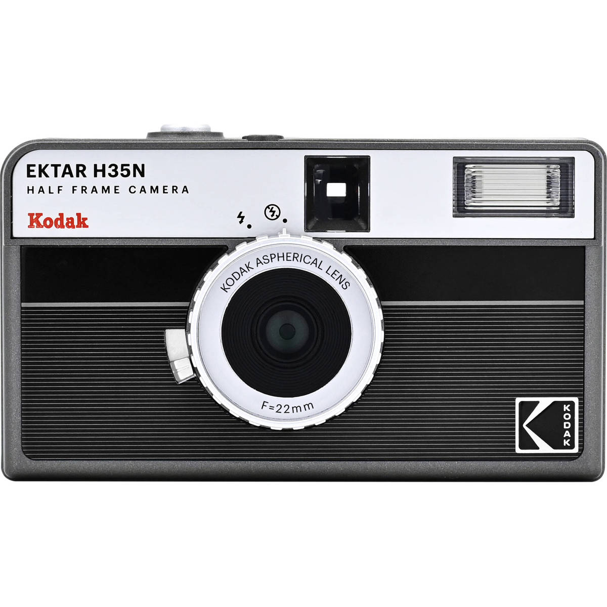 

Kodak EKTAR H35N Half Frame Film Camera with Built-In Star Filter Striped Black