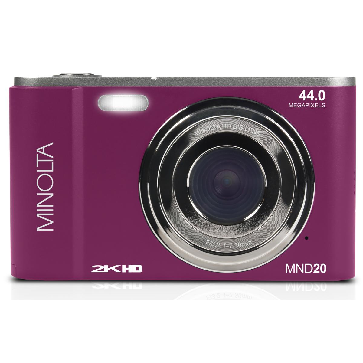 

Minolta MND20 44MP 2.7K QHD 2.9" LCD Screen Digital Camera, Magenta