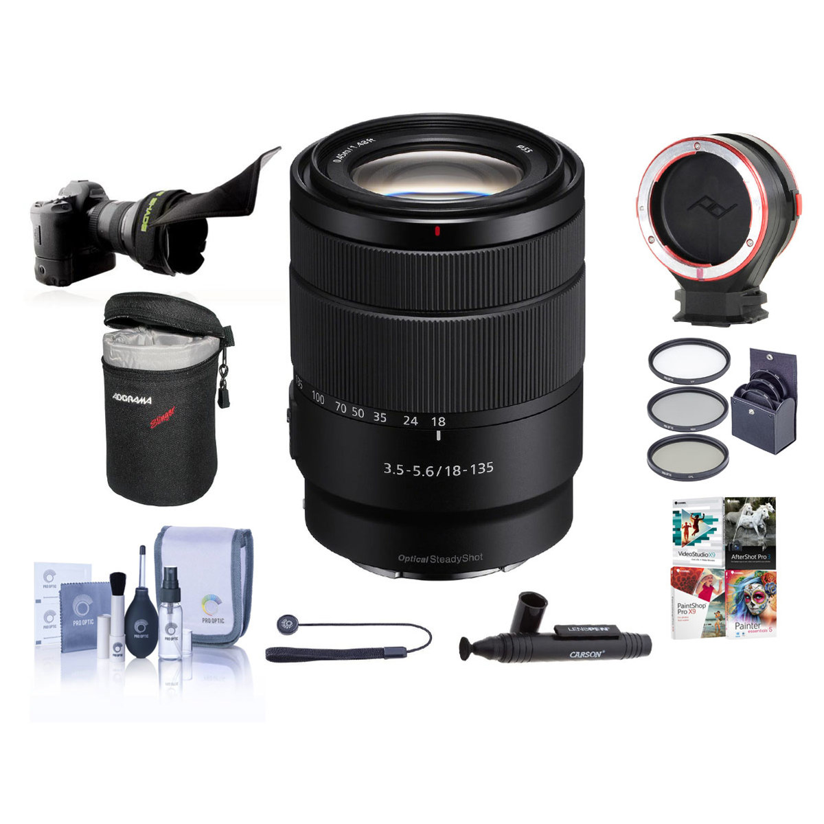 

Sony E 18-135mm f/3.5-5.6 OSS Lens for Sony E w/Premium Accessories Kit