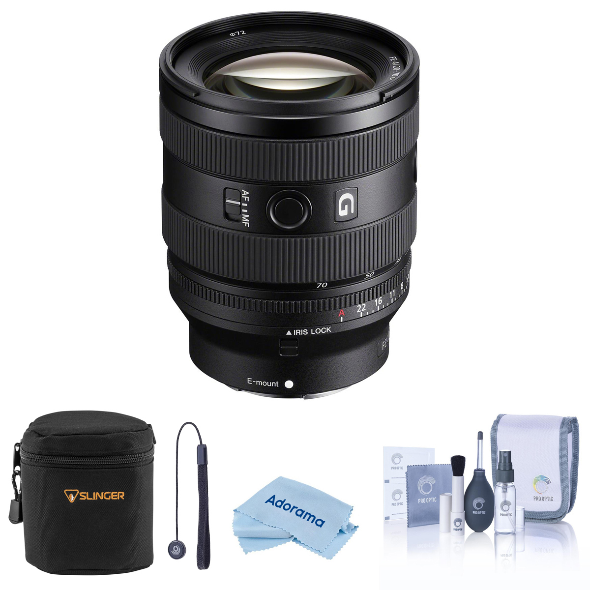 

Sony FE 20-70mm f/4 G Lens for Sony E,w/Lens Case, Cleaning Kit, Lens Cap Tether