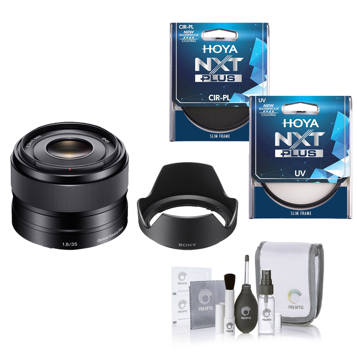 Sony E 35mm f/1.8 OSS Lens for Sony E with Hoya 52mm UV+CPL Filter Kit -  SEL35F18 FK