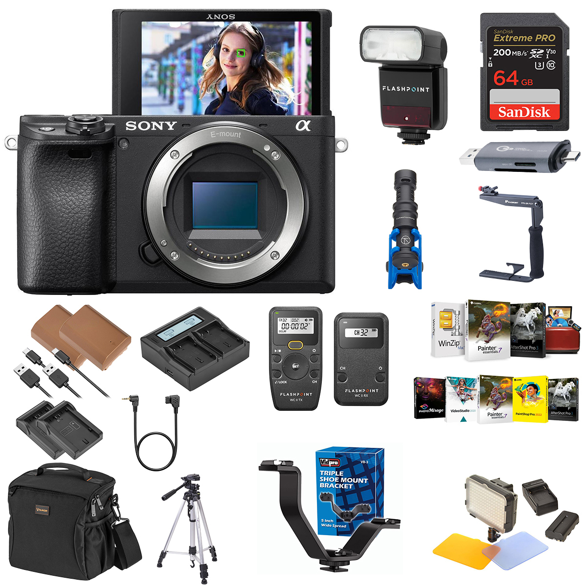 

Sony Alpha a6600 Mirrorless Camera, Bundle with Complete Kit