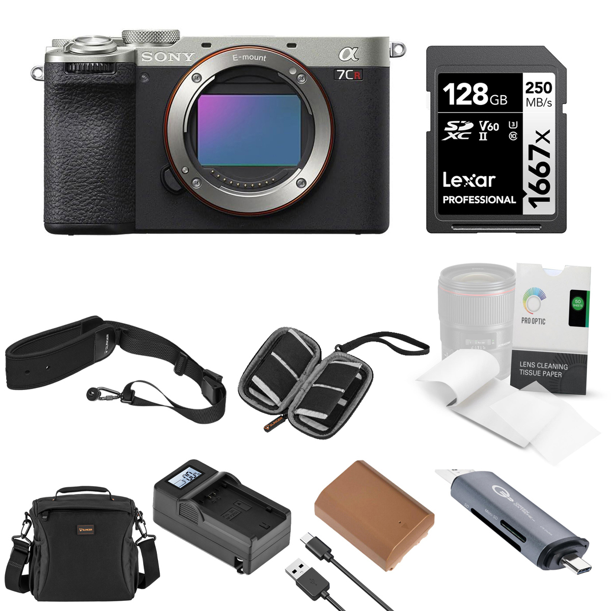 

Sony Alpha a7CR Mirrorless Camera Body, Silver with Essentials Kit