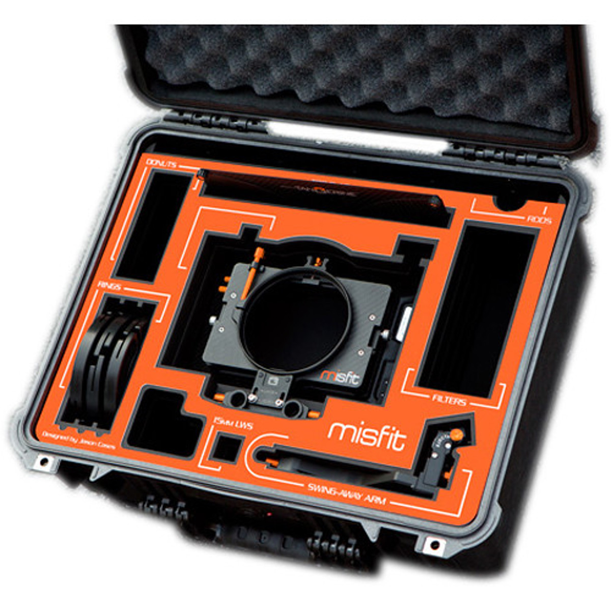 

Jason Cases Protective Case with Foam for Bright Tangerine Misfit Matte Box