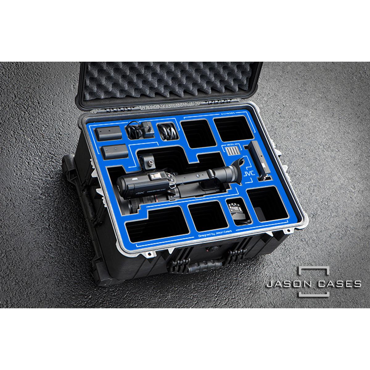 

Jason Cases Wheeled Hard Case w/Foam for JVC GY-HC500U Pro Camcorder,BlueOverlay