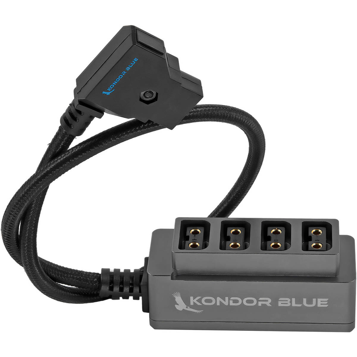 

Kondor Blue 16" Male D-Tap to 4-Port Female D-Tap Splitter Hub