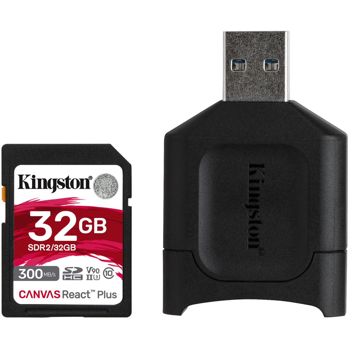 

Kingston Technology Canvas React Plus 32GB SDHC Memory Card with SD Adapter