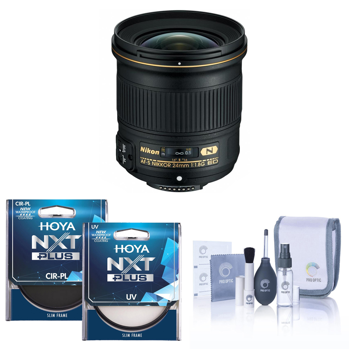 

Nikon 24mm f/1.8G ED AF-S NIKKOR Lens with Hoya NXT Plus UV+CPL Filter Kit