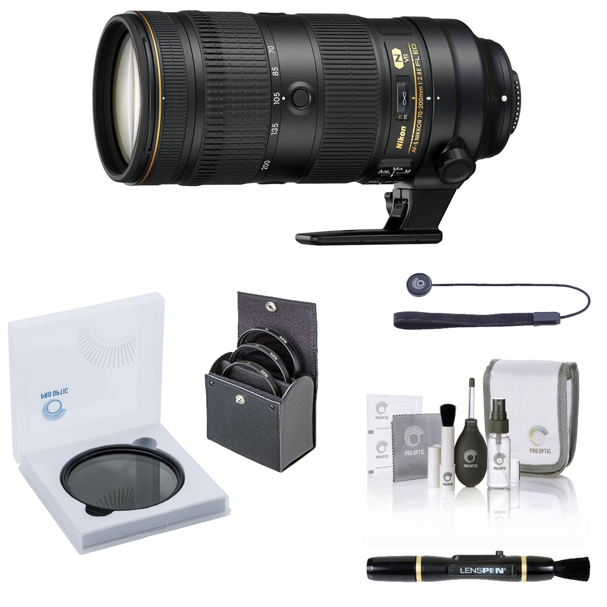 

Nikon 70-200mm f/2.8E FL ED AF-S NIKKOR VR Lens with Essentials Kit