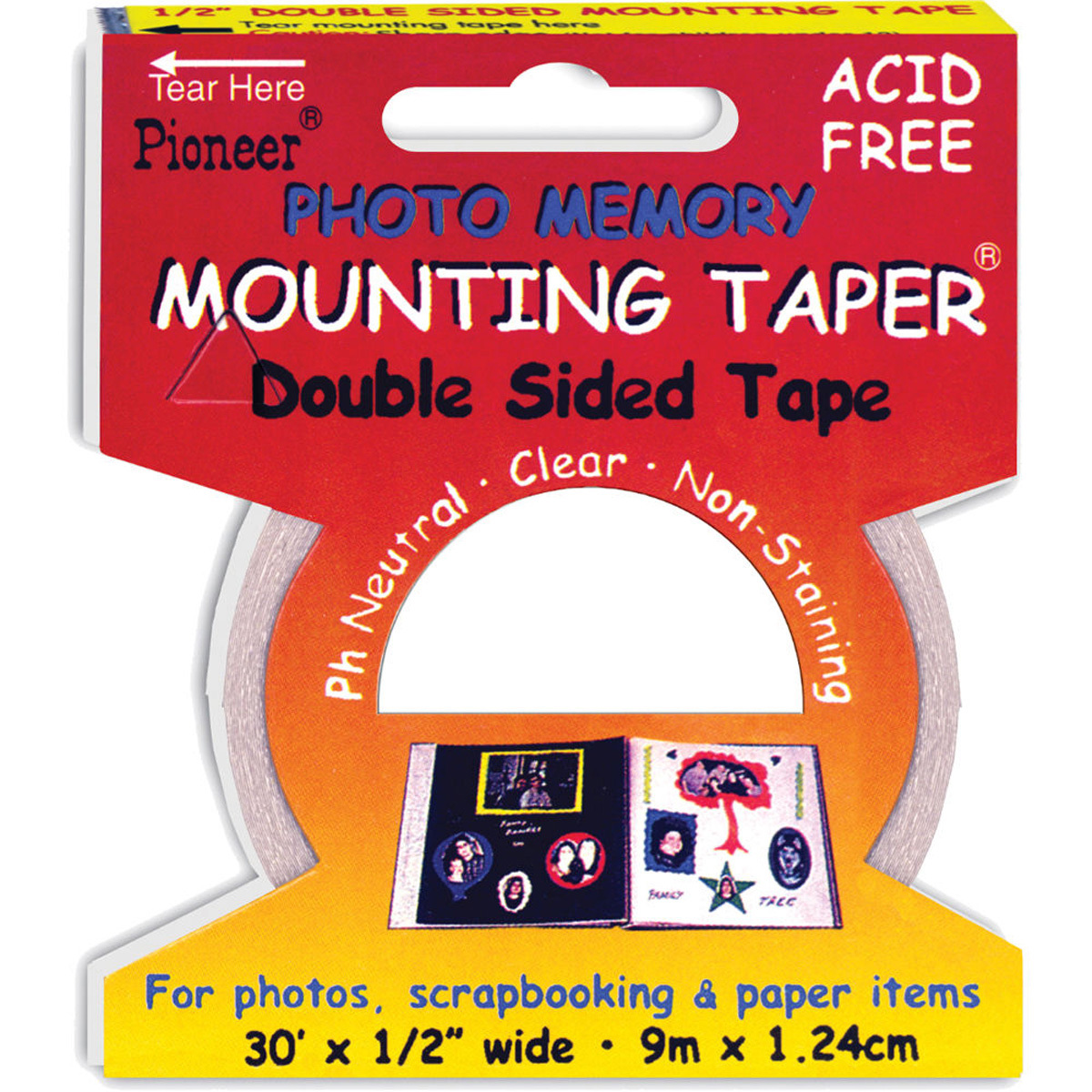 

Pioneer Photo Album Pioneer Acid Free Photo Memory Adhesive Mounting Tape, 1.5"x30' Roll