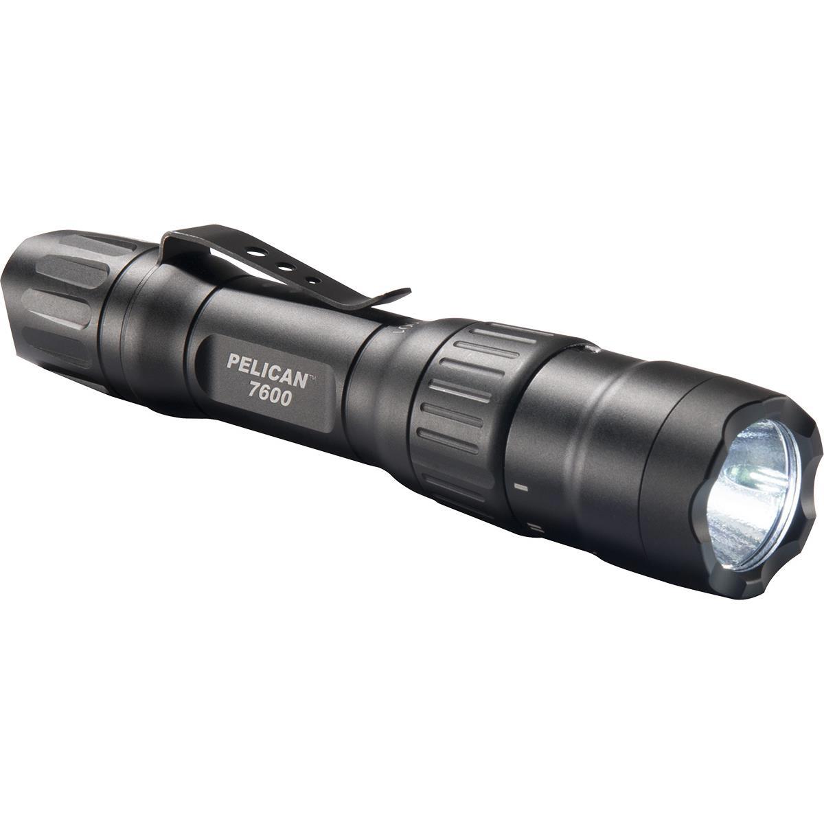 

Pelican 7600 Rechargeable Tactical Tri-Color LED Flashlight, Black