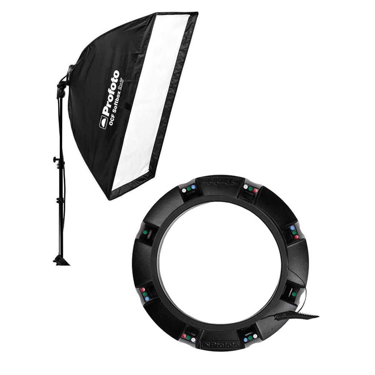 Софтбокс для автономной вспышки Profoto 2x3 со вспышкой Profoto Speedring B1/B2