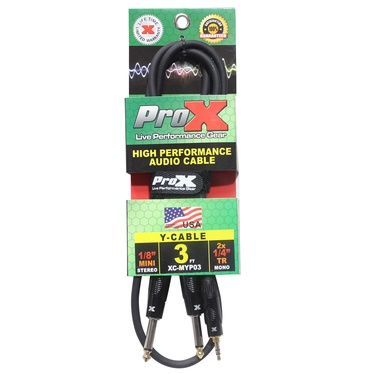 

ProX XC-MYP03 3' 1/8" (3.5mm) Mini-TRS to Dual TS-M Unbalanced Audio Y Cable