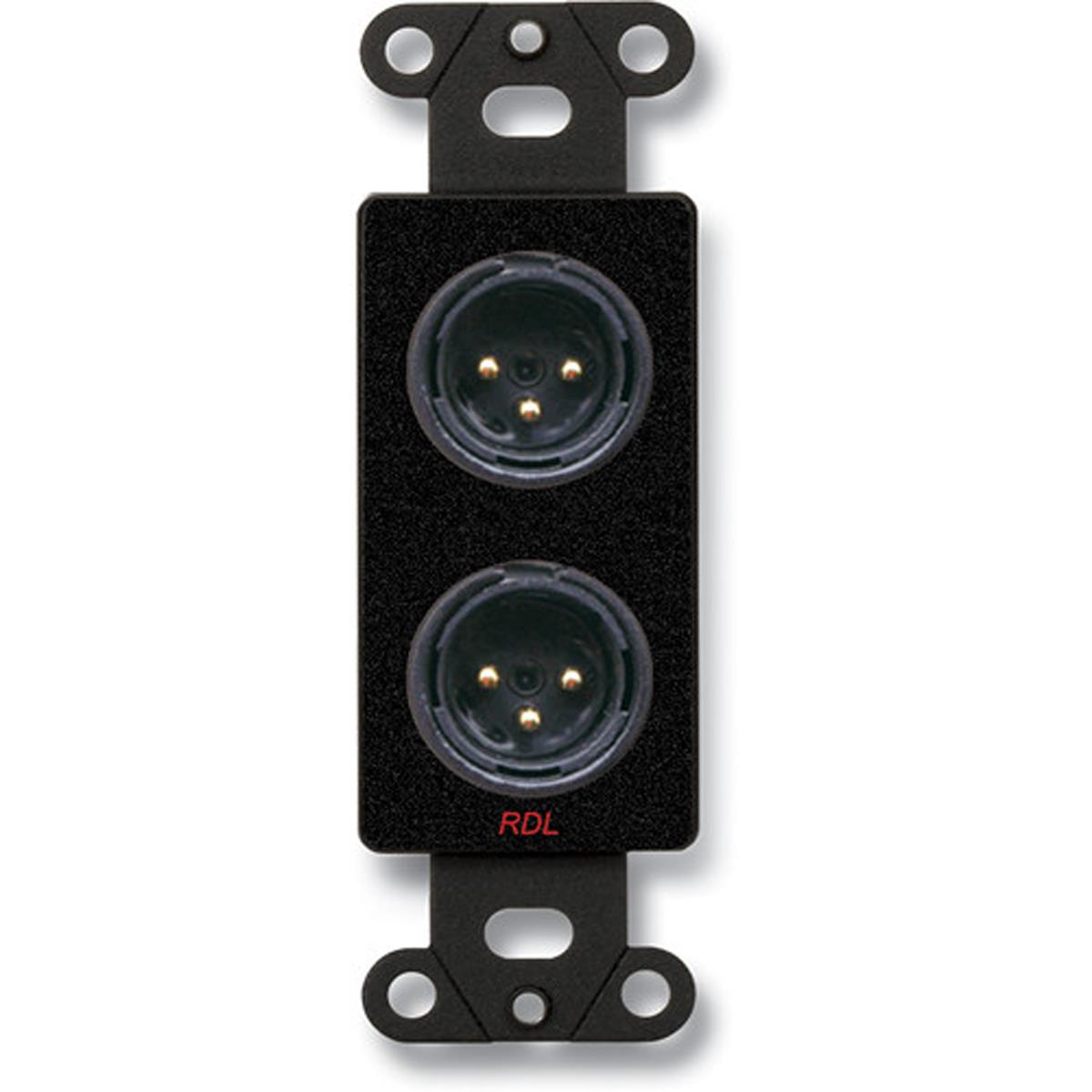 

RDL DB-XLR2M Decora Wall Plate with Dual XLR 3-Pin Male Connectors, Black