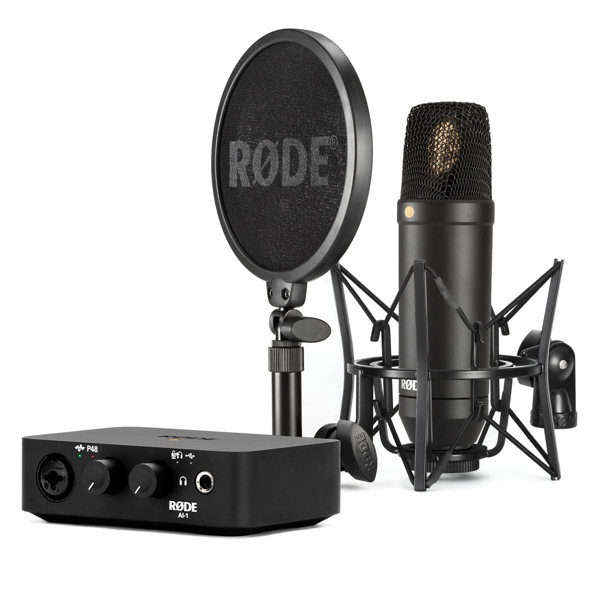 

Rode Complete Studio Kit w/AI-1 Audio Interface, NT1 Microphone, SM6 Shock Mount