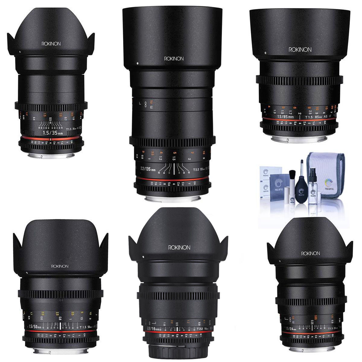 

Rokinon 16mm, 24mm, 35mm, 50mm,85mm,135mm Cine DS Lens for Sony E w/Cleaning Kit