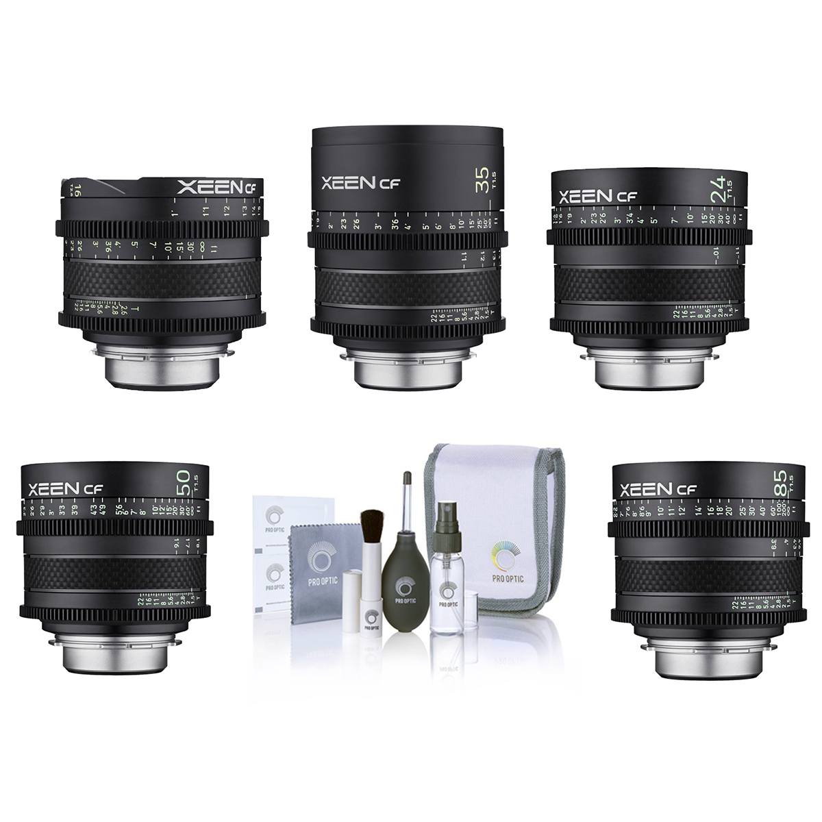 

Rokinon Xeen CF 24mm, 35mm, 50mm, 85mm & 16mm Pro Cine 5-Lens Kit for Sony E