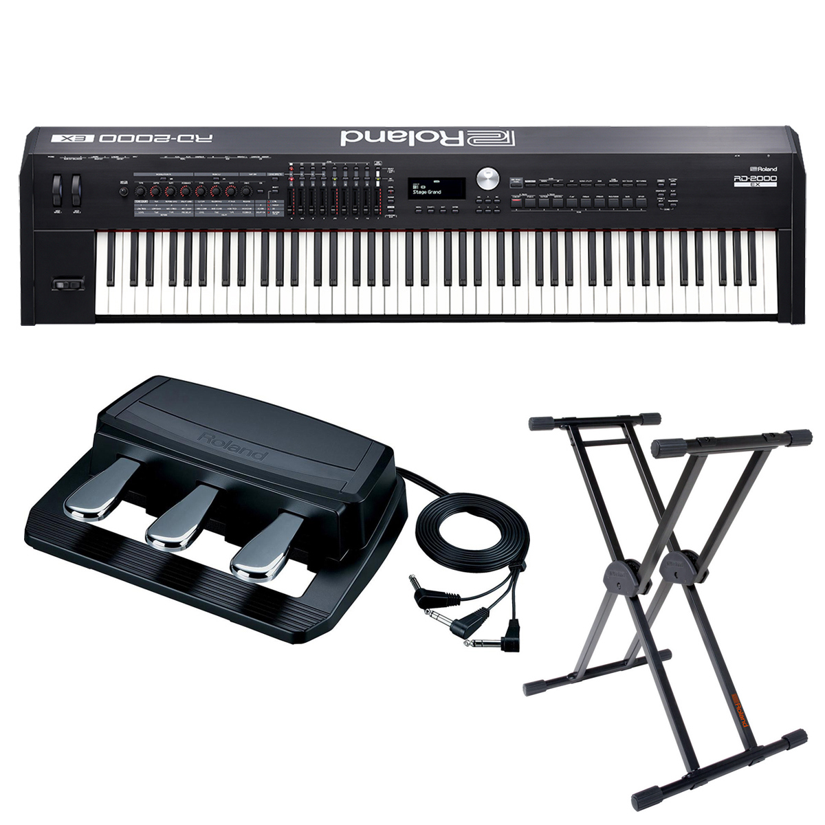 

Roland RD-2000 EX 88-Key Digital Stage Piano w/Pedal Unit, KS-20X Keyboard Stand