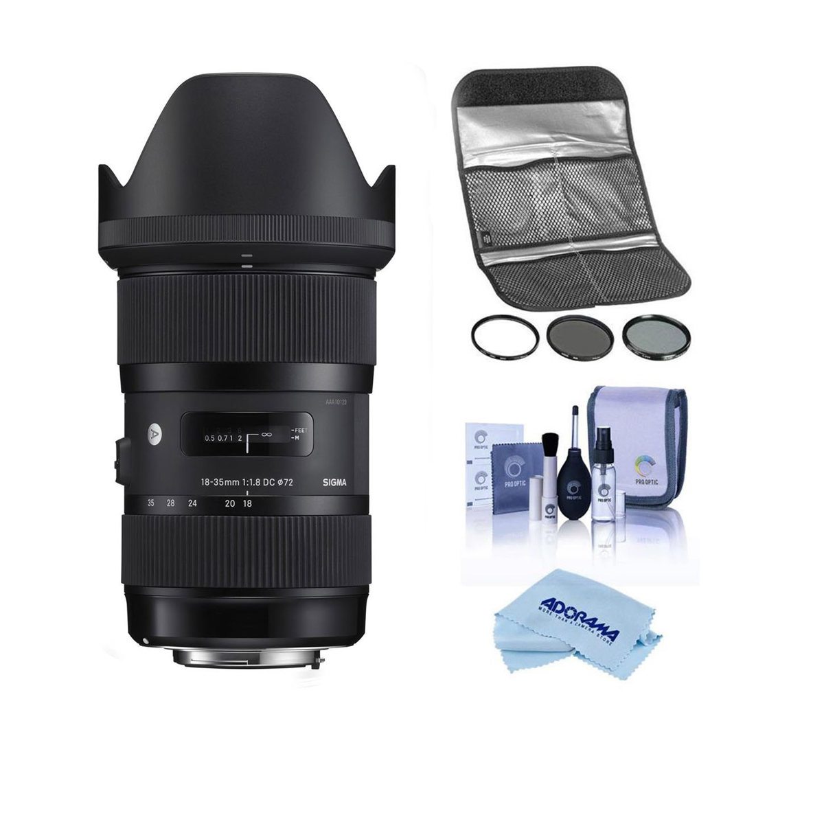 Sigma 18-35mm f/1.8 DC HSM ART Lens for Canon EF with Hoya 72mm Filter Kit -  210-101 F