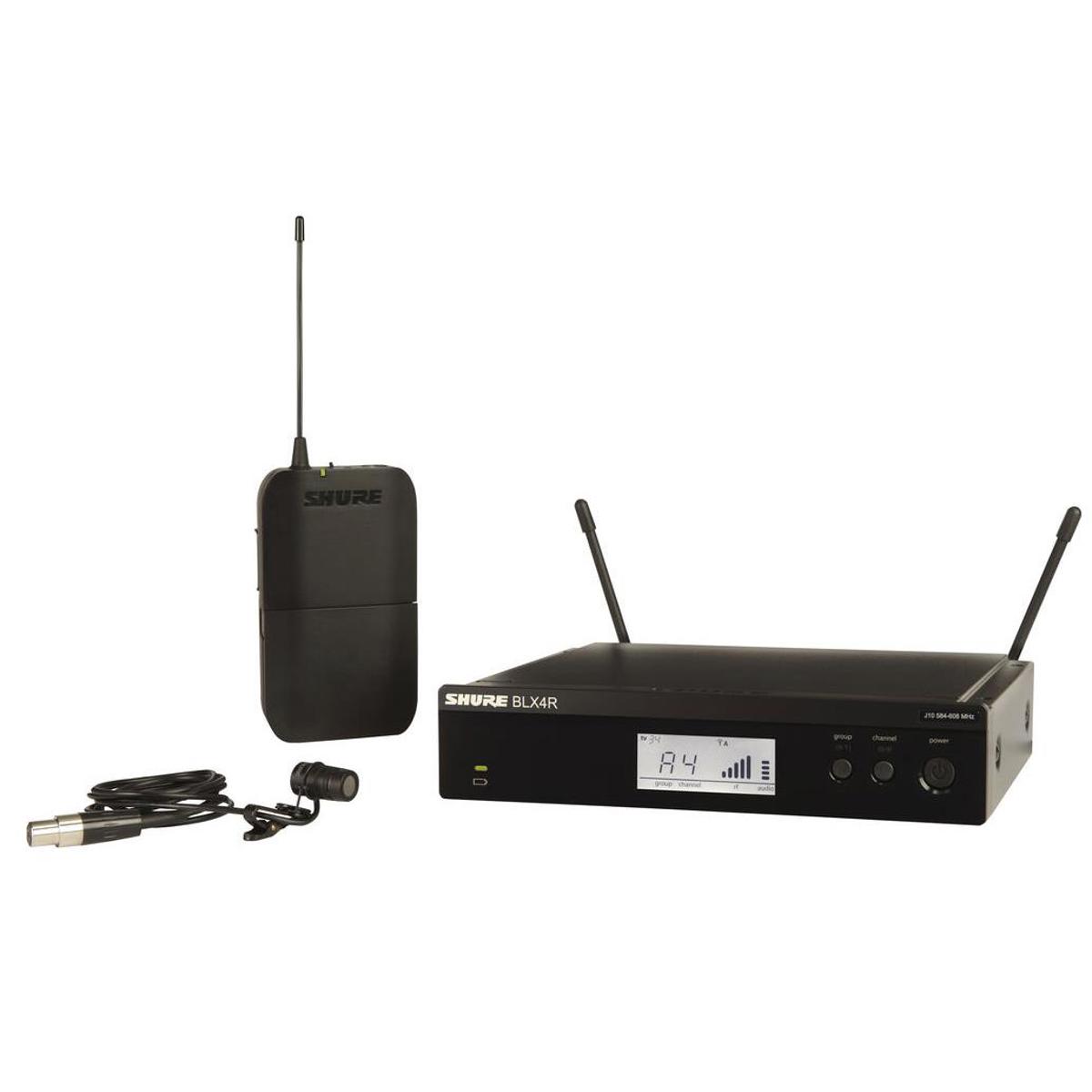 

Shure BLX14R Wireless Rackmount Presenter System with WL185 Lavalier Microphone H10: 542-572MHz