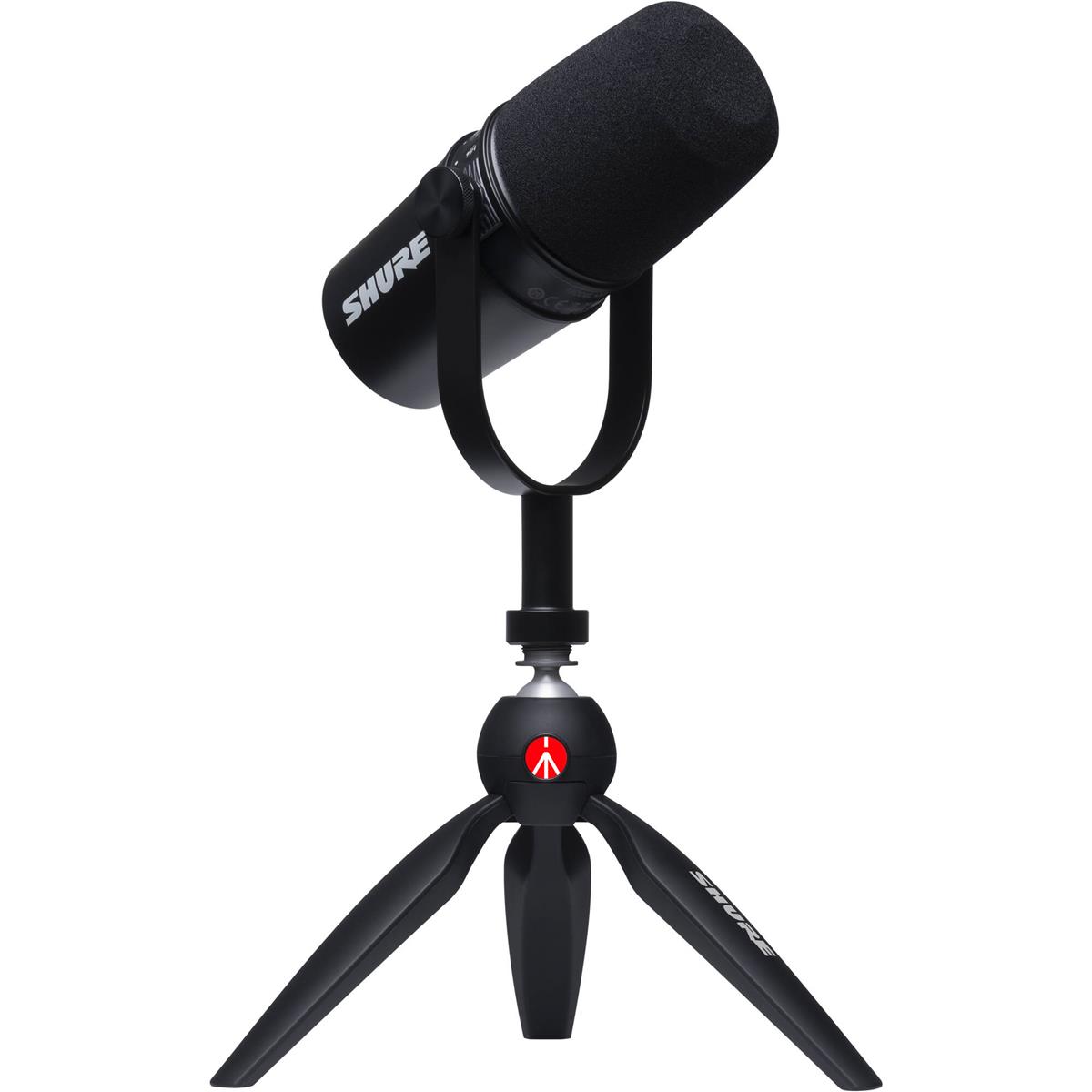 

Shure MV7 Podcasting Microphone Bundle with Manfrotto PIXI Mini Tripod, Black