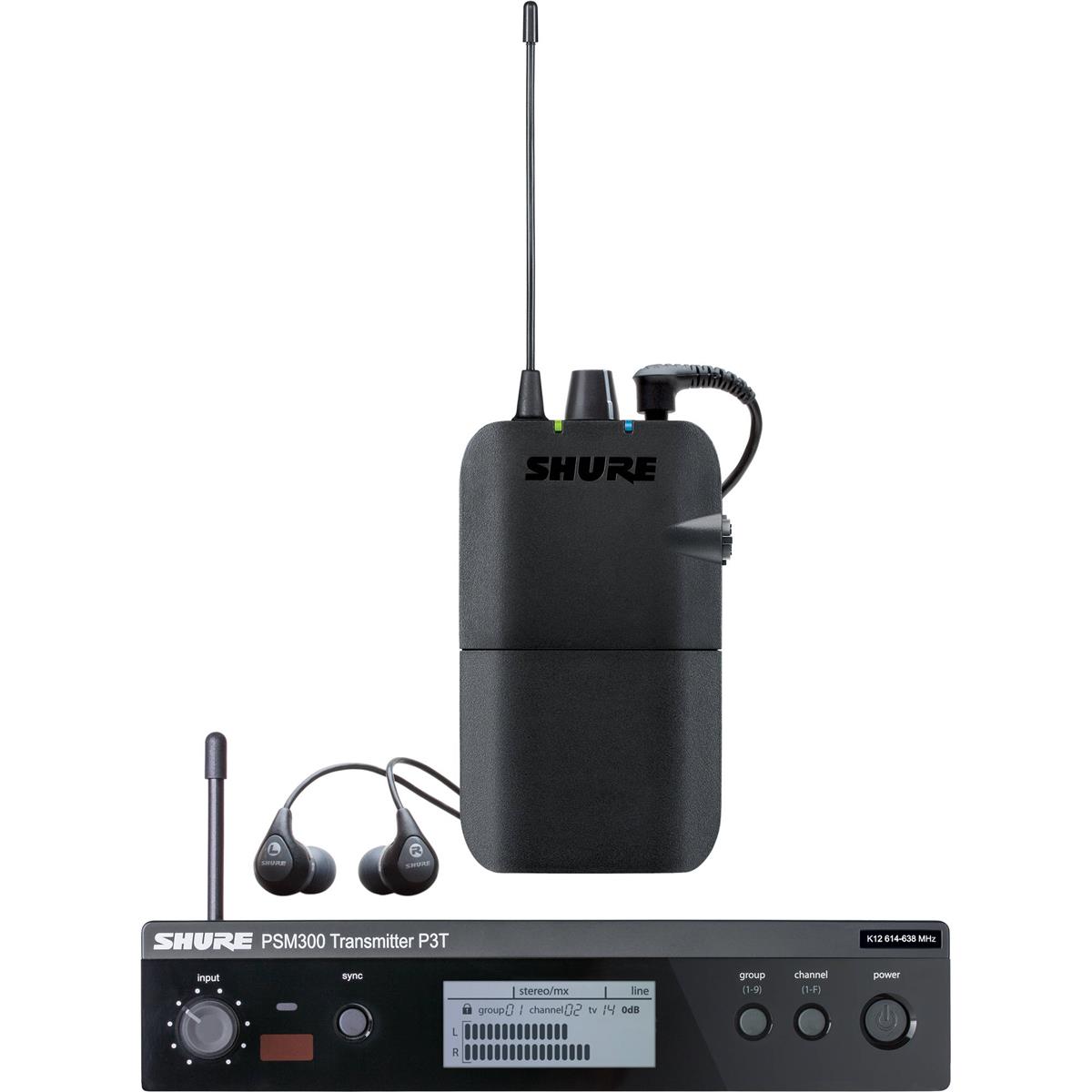 

Shure PSM 300 Stereo Personal Monitor System with SE112 IEM G20: 488-512 MHz