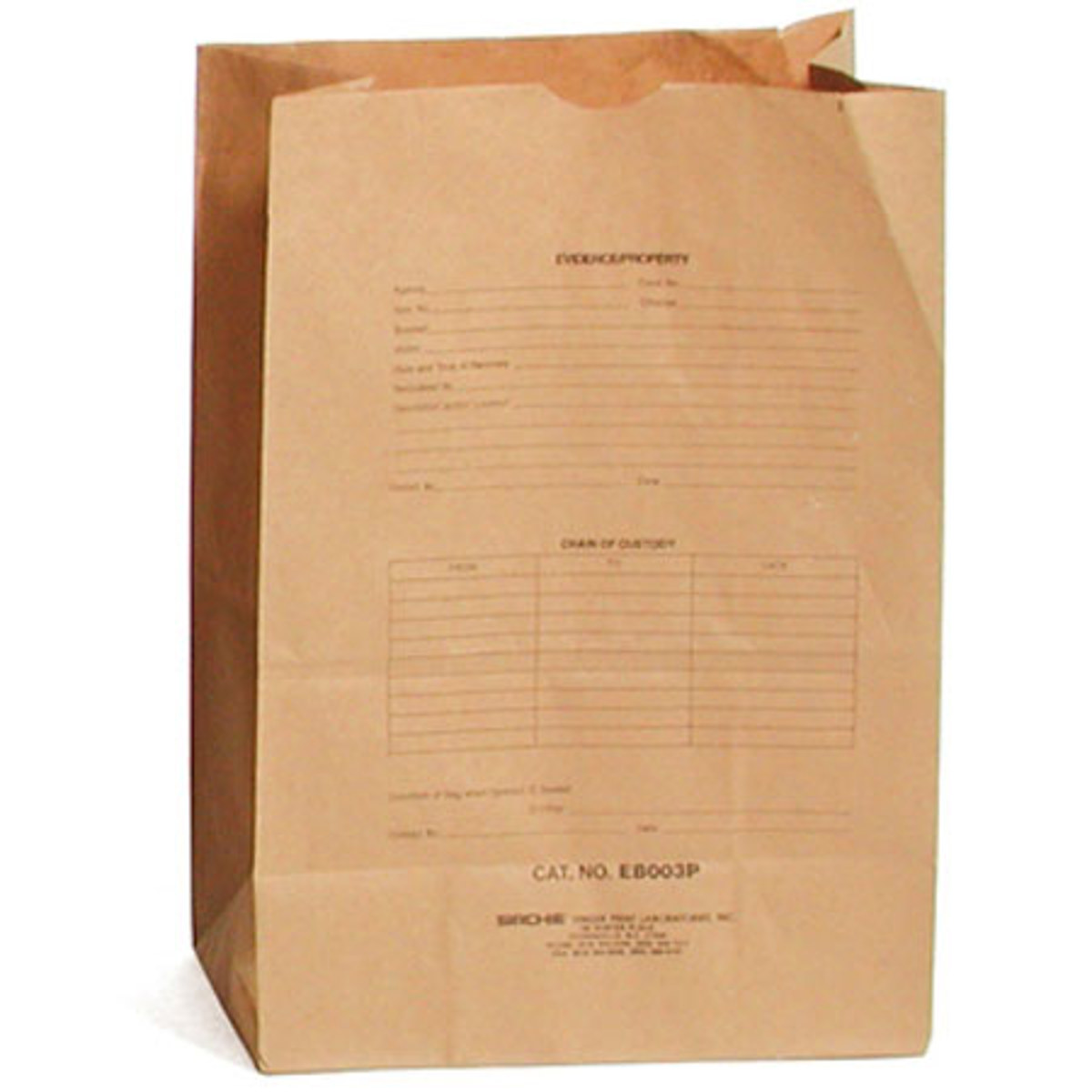 

Sirchie Preprinted Kraft Evidence Bag, 12x7x18", Set of 500