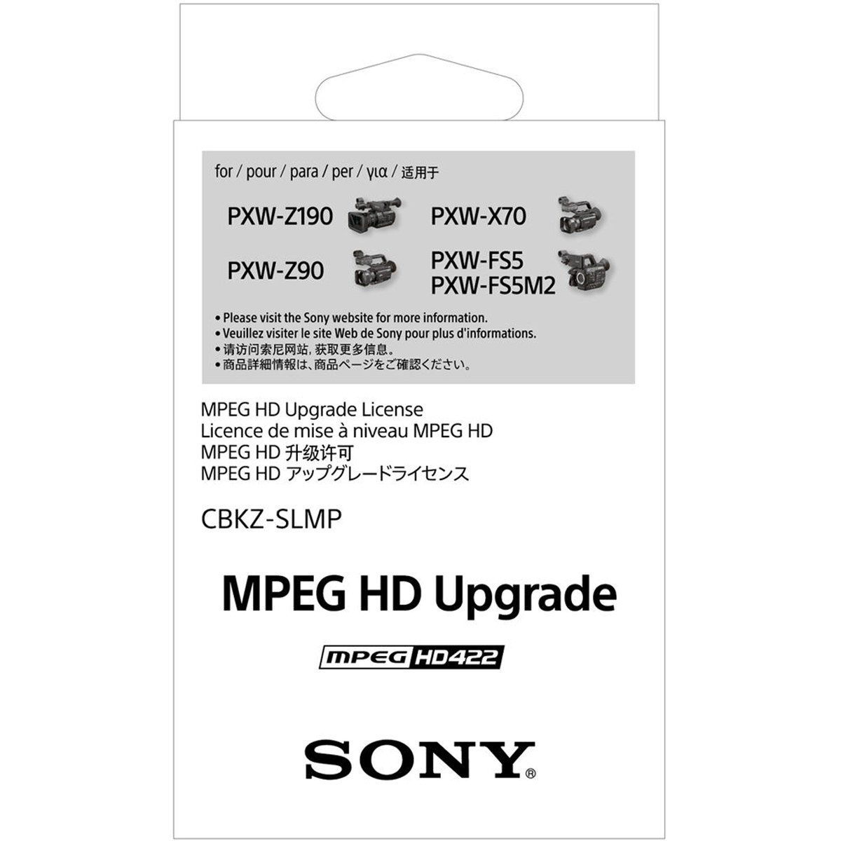 

Sony CBKZSLMP MPEG HD Recording Upgrade License