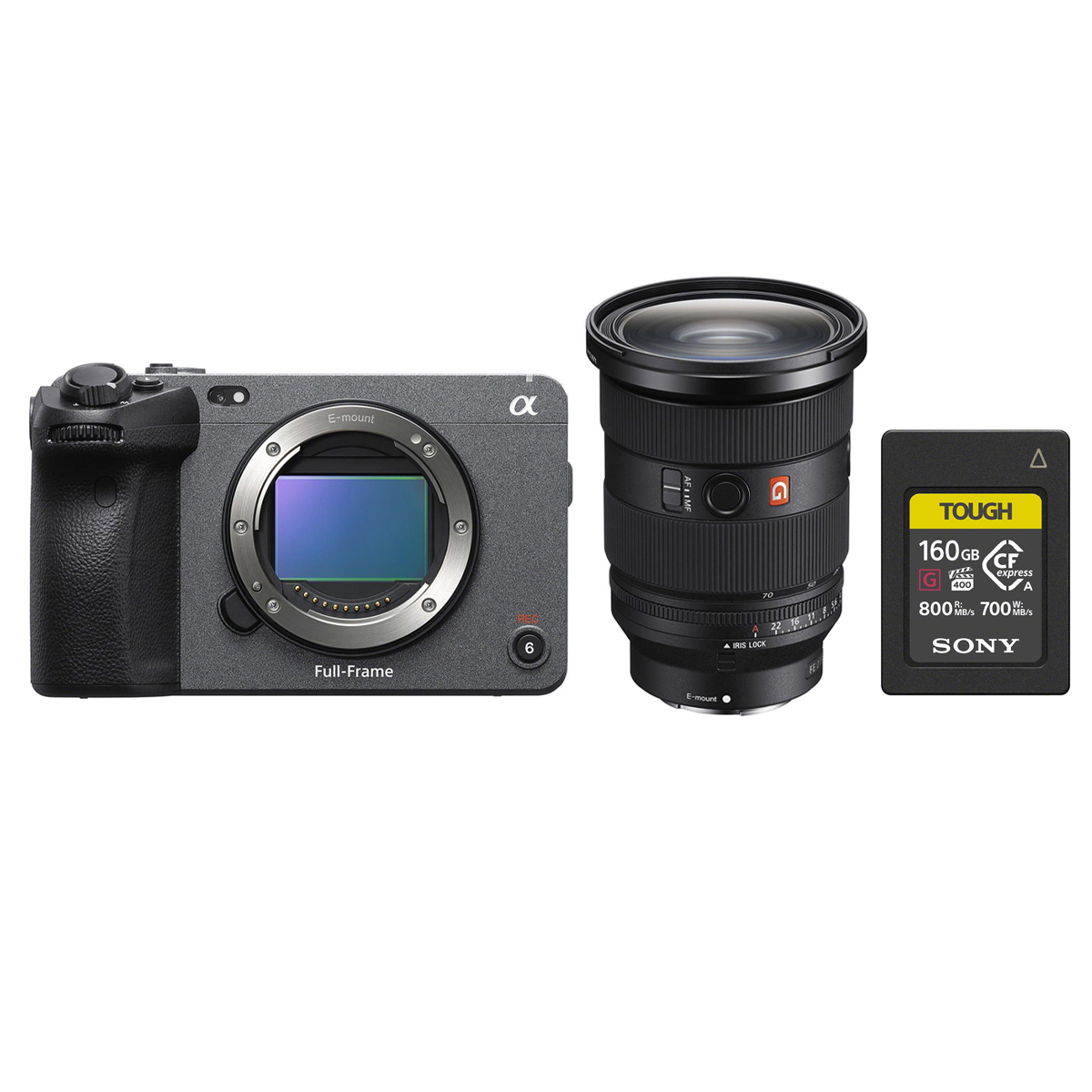 Sony FX3 Full-Frame Cinema Camera w/24-70mm f/2.8 GM II Lens with 160GB CF Card -  ILME-FX3 L1B