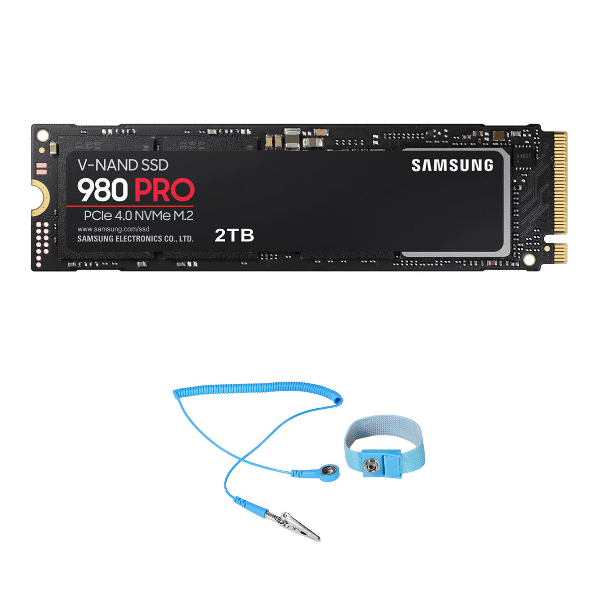 

Samsung 980 PRO 2TB PCIe Gen4 NVMe M.2 Internal SSD, with 6' Anti-Static Strap