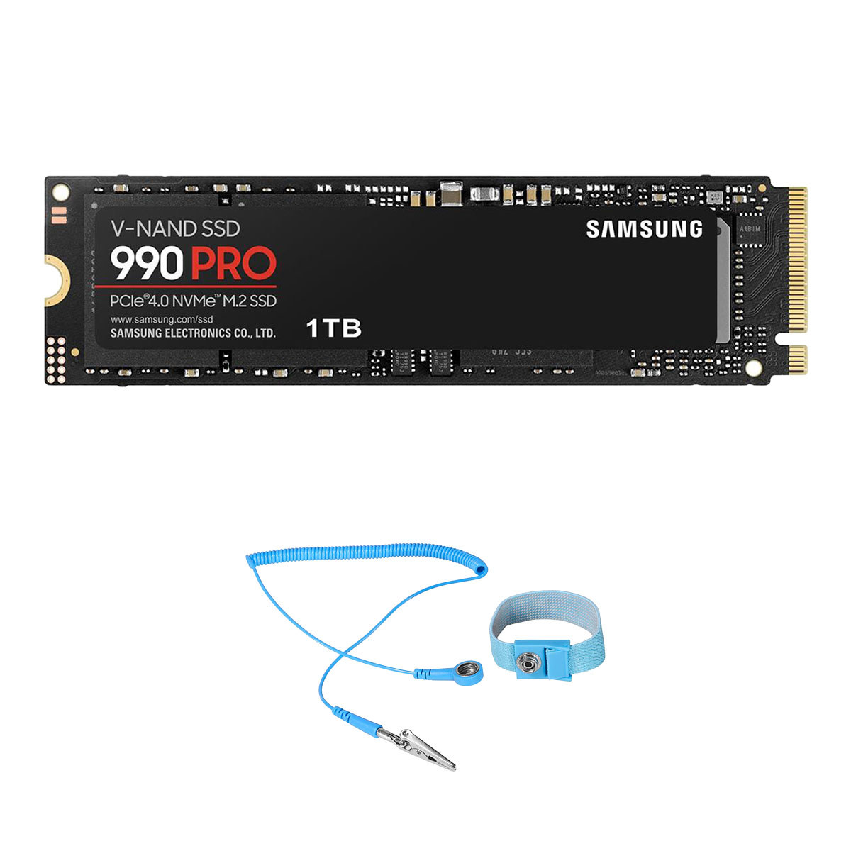 

Samsung 990 PRO 1TB PCIe Gen4 NVMe M.2 Internal SSD,w/6' Anti-Static Wrist Strap