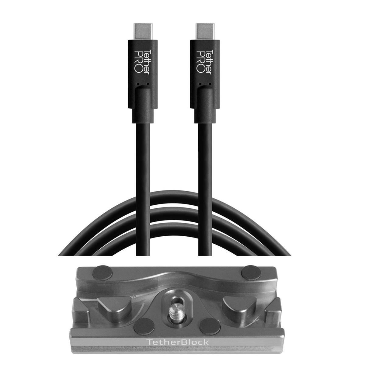 

Tether Tools TetherBLOCK QR Plate, TetherPro 15' USB-C to USB-C Cable, Black