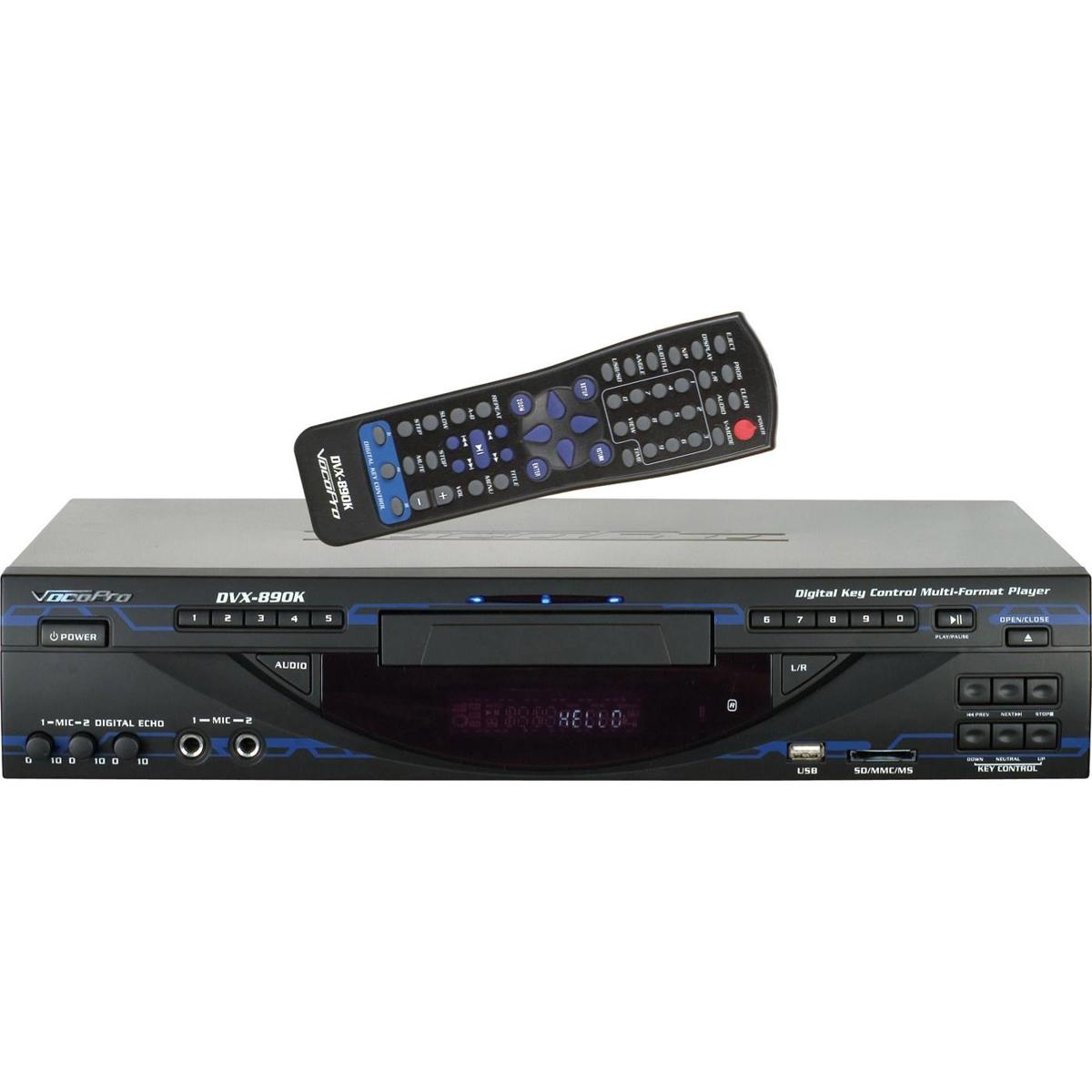 

VocoPro DVX-890K Multi-Format Digital Key Control DVD/DivX Player with USB