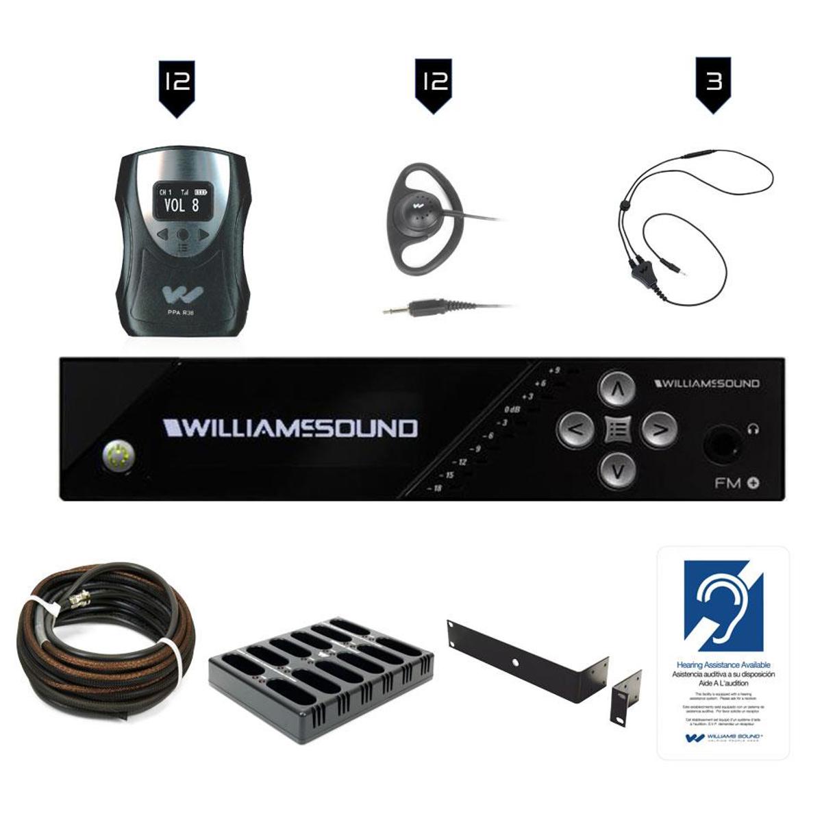 

Williams Sound FM 558-12 Pro Assistive Listening System, CHG 3512 12-Bay Charger